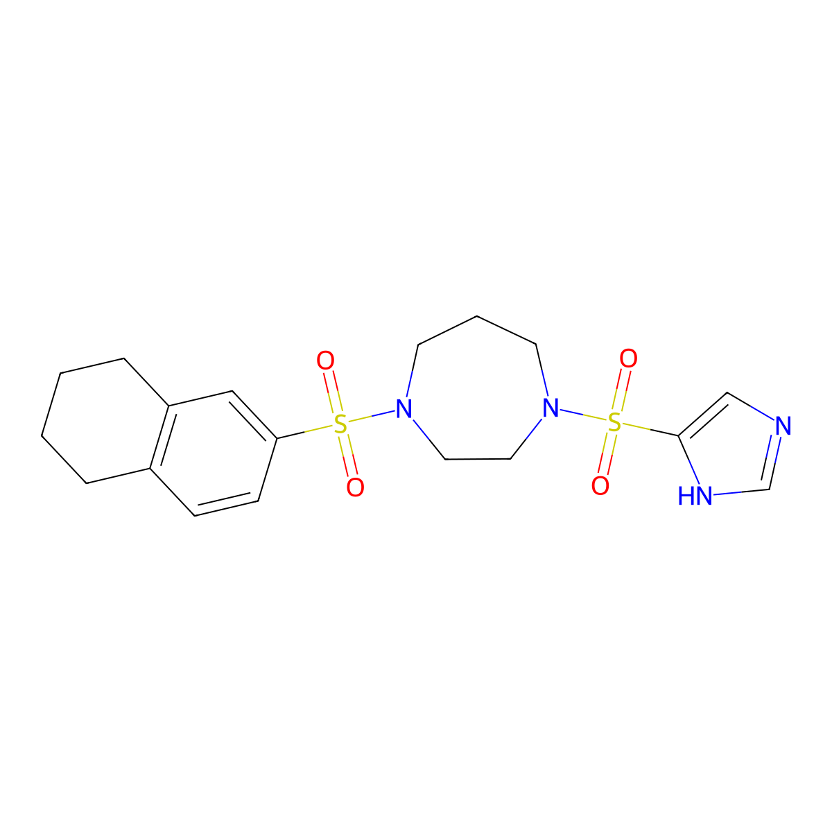 1-((1H-imidazol-4-yl)sulfonyl)-4-((5,6,7,8-tetrahydronaphthalen-2-yl)sulfonyl)-1,4-diazepane molecular structure, CAS 1903693-70-8