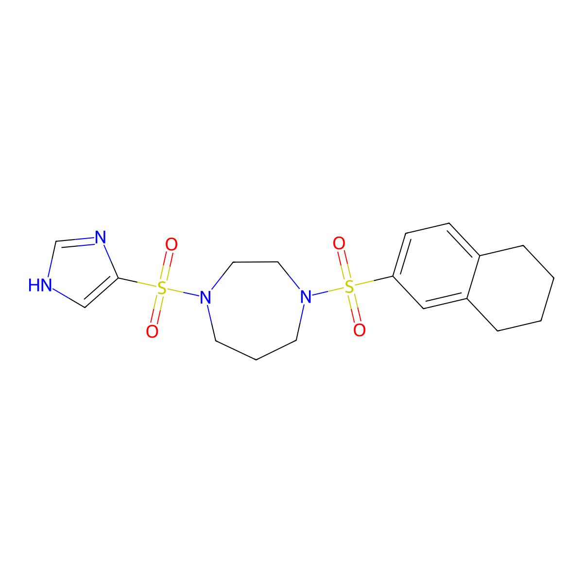 1-((1H-imidazol-4-yl)sulfonyl)-4-((5,6,7,8-tetrahydronaphthalen-2-yl)sulfonyl)-1,4-diazepane molecular structure, CAS 1903693-70-8
