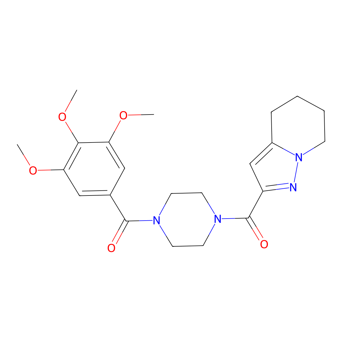 (4,5,6,7-Tetrahydropyrazolo[1,5-a]pyridin-2-yl)(4-(3,4,5-trimethoxybenzoyl)piperazin-1-yl)methanone molecular structure, CAS 1903698-51-0