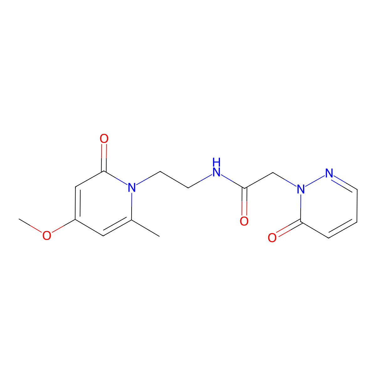 N-(2-(4-methoxy-6-methyl-2-oxopyridin-1(2H)-yl)ethyl)-2-(6-oxopyridazin-1(6H)-yl)acetamide molecular structure, CAS 1903699-63-7