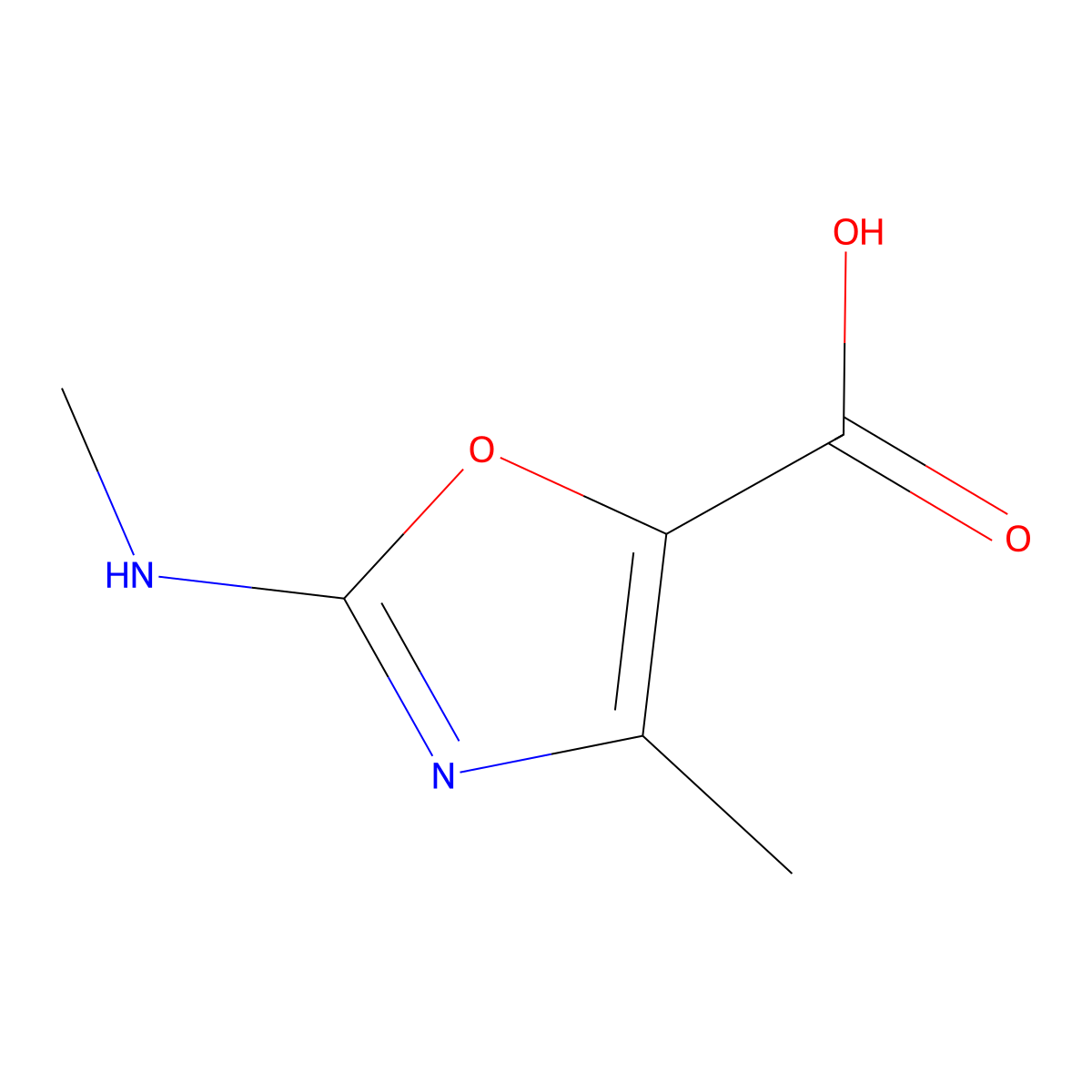 4-Methyl-2-(methylamino)-1,3-oxazole-5-carboxylic acid molecular structure, CAS 1903704-22-2