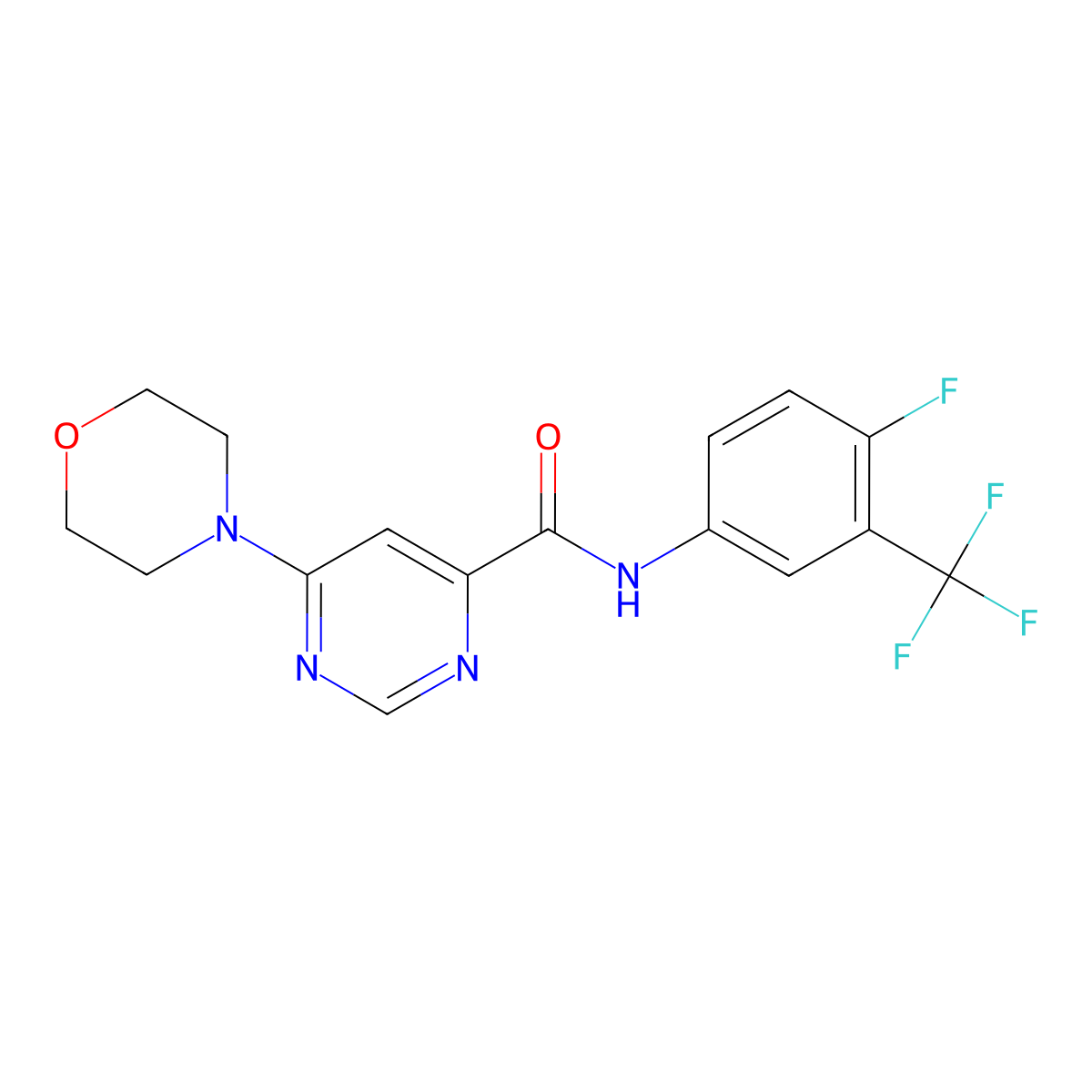 N-(4-fluoro-3-(trifluoromethyl)phenyl)-6-morpholinopyrimidine-4-carboxamide molecular structure, CAS 1903711-58-9