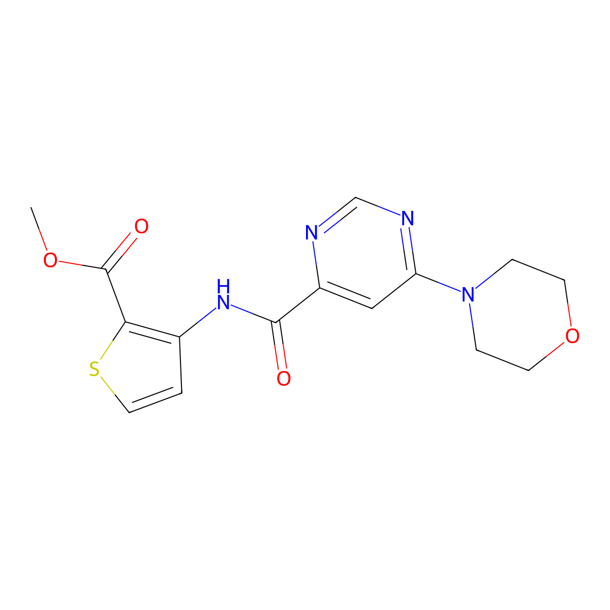 Methyl 3-(6-morpholinopyrimidine-4-carboxamido)thiophene-2-carboxylate molecular structure, CAS 1903712-32-2