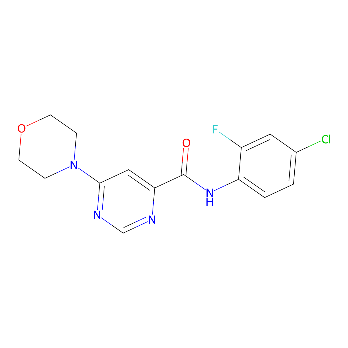 N-(4-chloro-2-fluorophenyl)-6-morpholinopyrimidine-4-carboxamide molecular structure, CAS 1903712-40-2