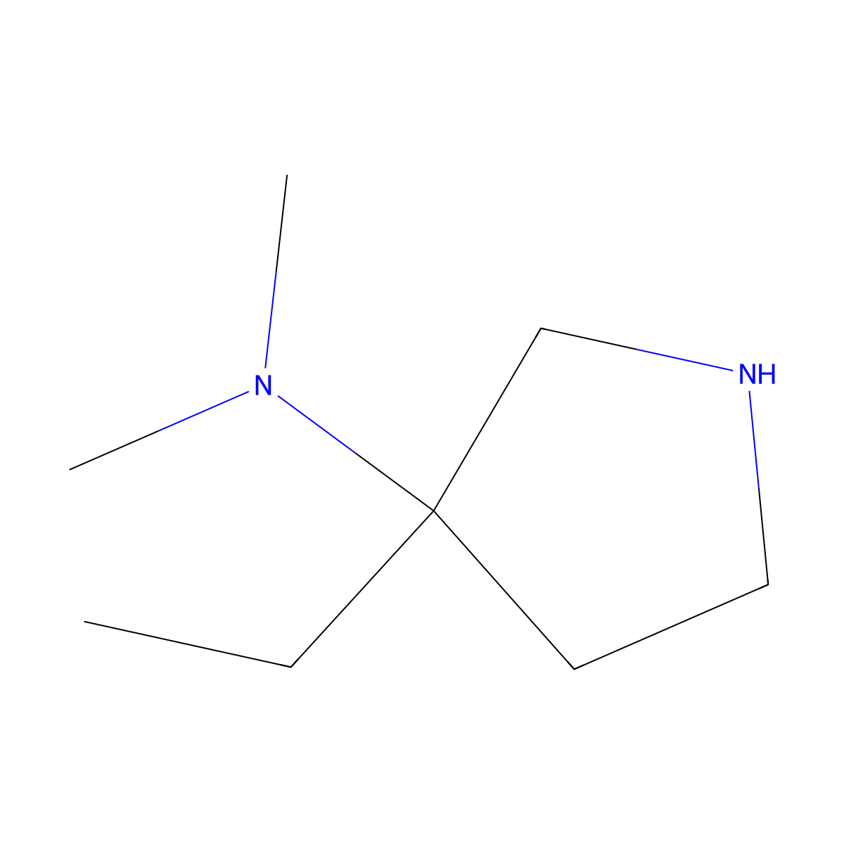 3-Ethyl-N,N-dimethylpyrrolidin-3-amine molecular structure, CAS 1903715-17-2