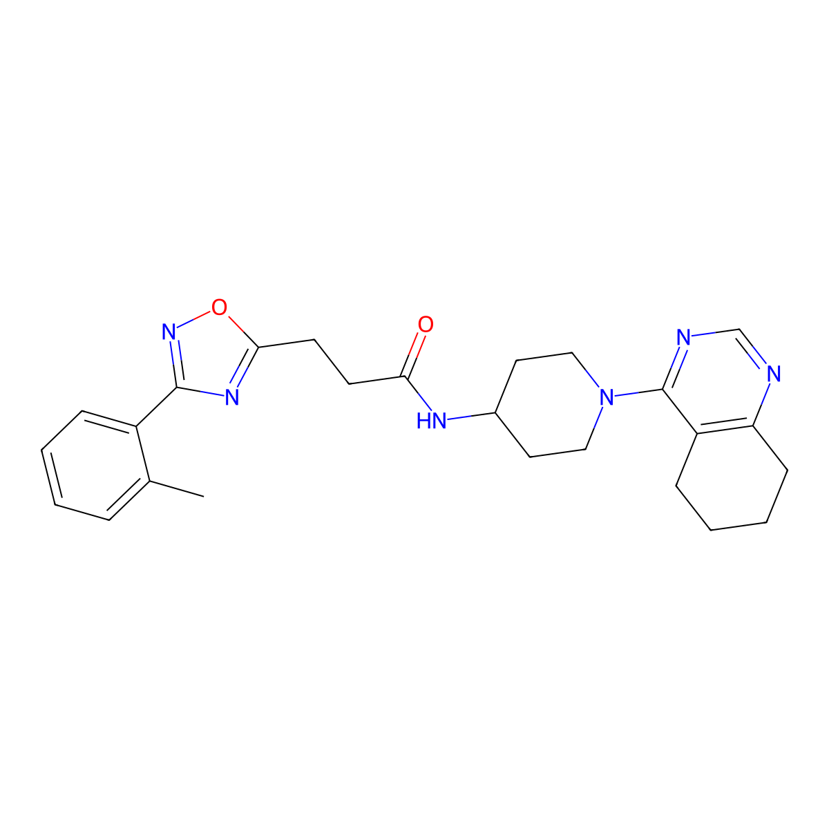 3-[3-(2-methylphenyl)-1,2,4-oxadiazol-5-yl]-N-[1-(5,6,7,8-tetrahydroquinazolin-4-yl)piperidin-4-yl]propanamide molecular structure, CAS 1903715-58-1