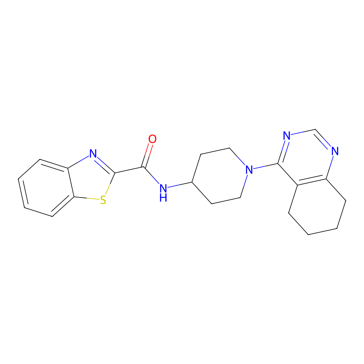 N-(1-(5,6,7,8-tetrahydroquinazolin-4-yl)piperidin-4-yl)benzo[d]thiazole-2-carboxamide molecular structure, CAS 1903715-64-9