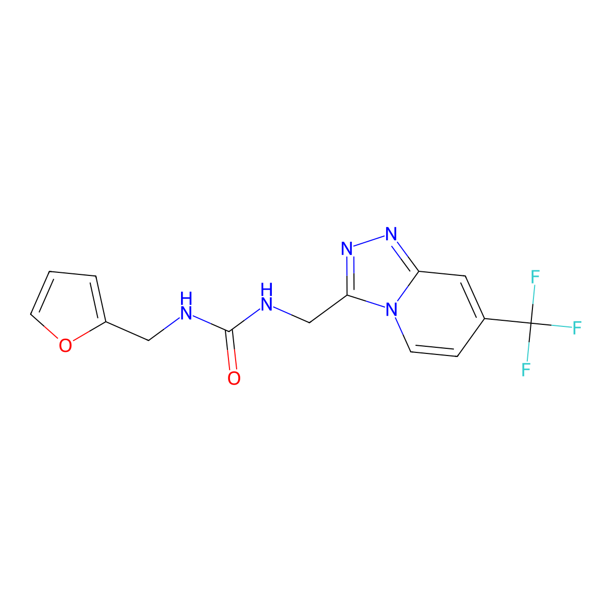 1-(Furan-2-ylmethyl)-3-((7-(trifluoromethyl)-[1,2,4]triazolo[4,3-a]pyridin-3-yl)methyl)urea molecular structure, CAS 1903716-75-5