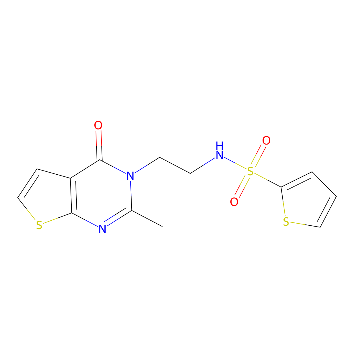 N-(2-(2-methyl-4-oxothieno[2,3-d]pyrimidin-3(4H)-yl)ethyl)thiophene-2-sulfonamide molecular structure, CAS 1903717-22-5