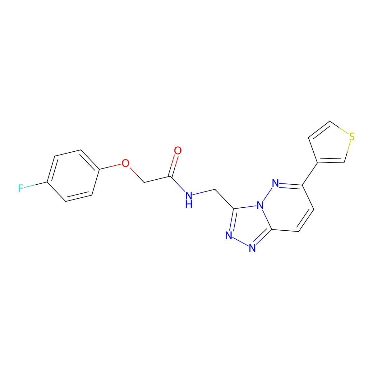 2-(4-fluorophenoxy)-N-((6-(thiophen-3-yl)-[1,2,4]triazolo[4,3-b]pyridazin-3-yl)methyl)acetamide molecular structure, CAS 1903718-46-6