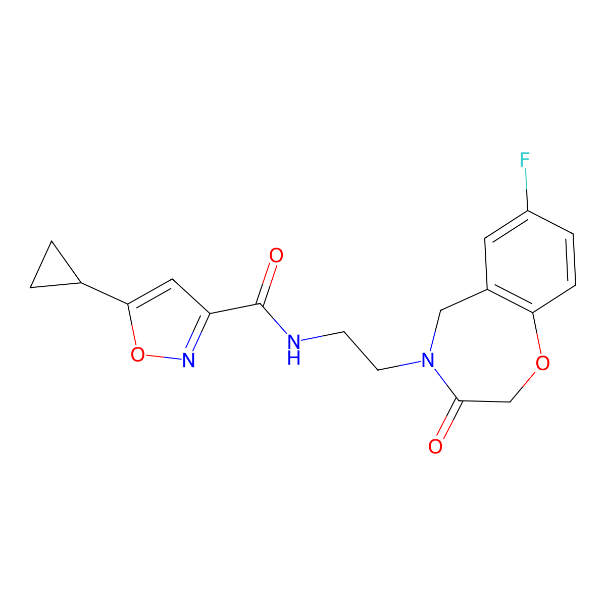 5-cyclopropyl-N-(2-(7-fluoro-3-oxo-2,3-dihydrobenzo[f][1,4]oxazepin-4(5H)-yl)ethyl)isoxazole-3-carboxamide molecular structure, CAS 1903719-52-7