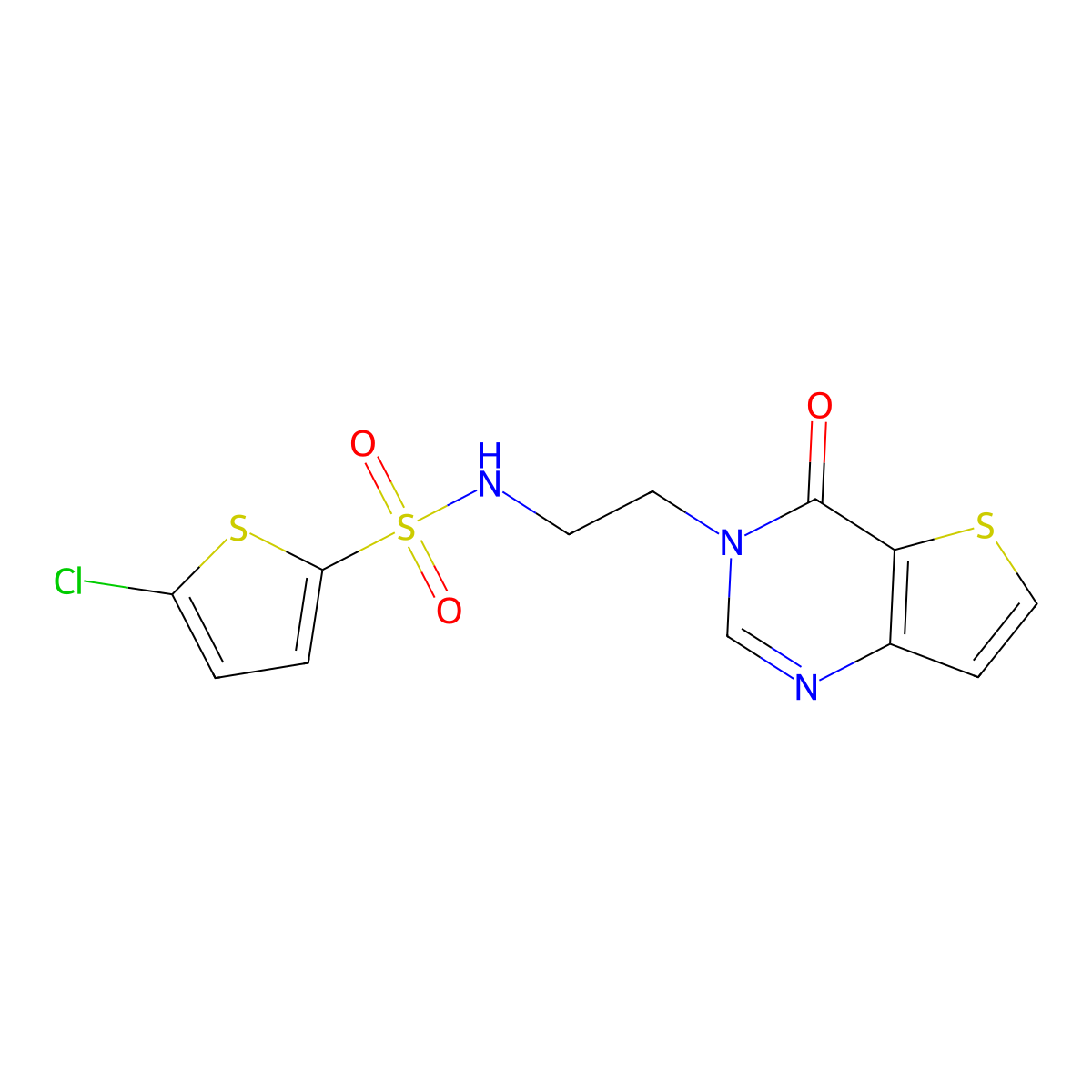5-chloro-N-(2-(4-oxothieno[3,2-d]pyrimidin-3(4H)-yl)ethyl)thiophene-2-sulfonamide molecular structure, CAS 1903720-23-9