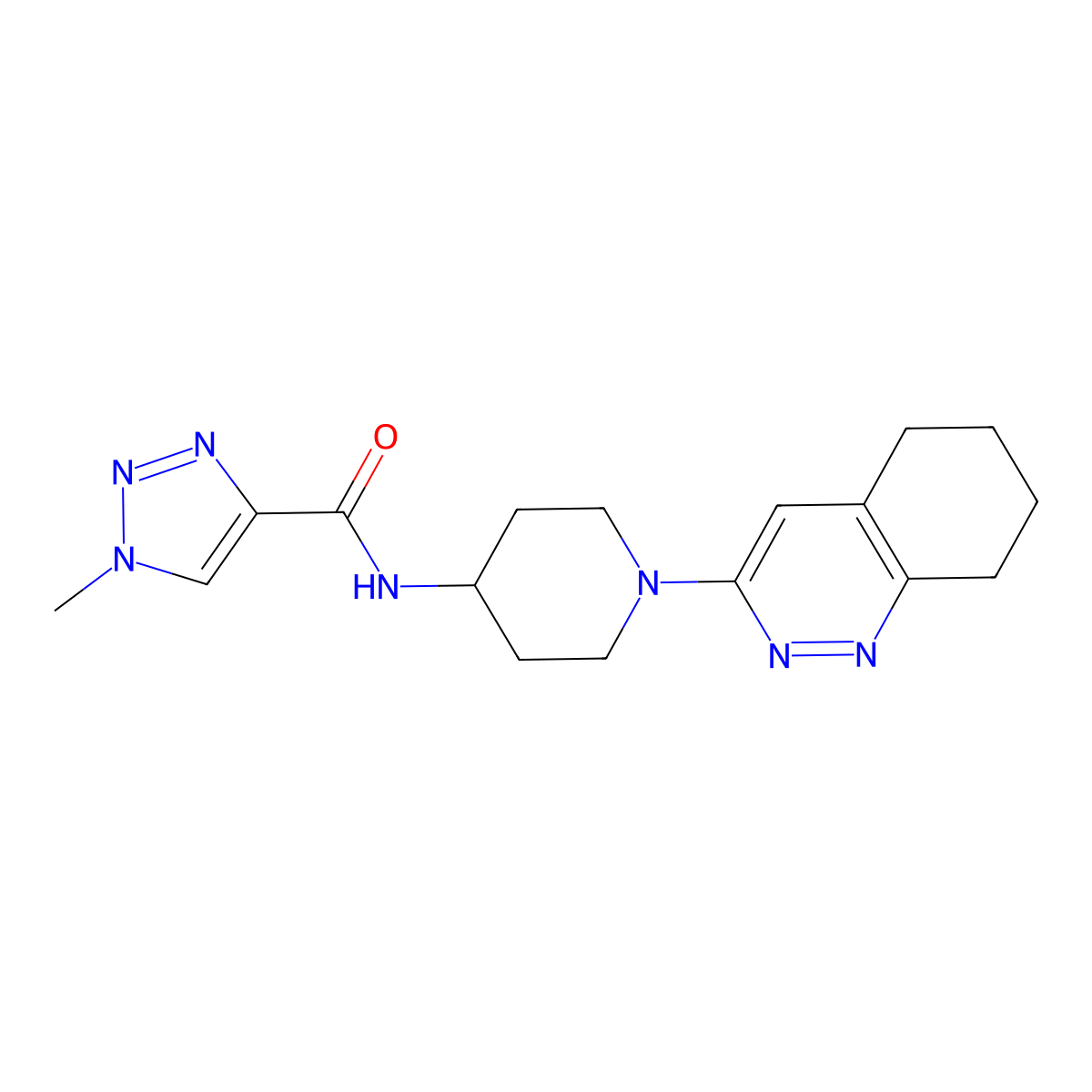 1-methyl-N-[1-(5,6,7,8-tetrahydrocinnolin-3-yl)piperidin-4-yl]-1H-1,2,3-triazole-4-carboxamide molecular structure, CAS 1903722-17-7
