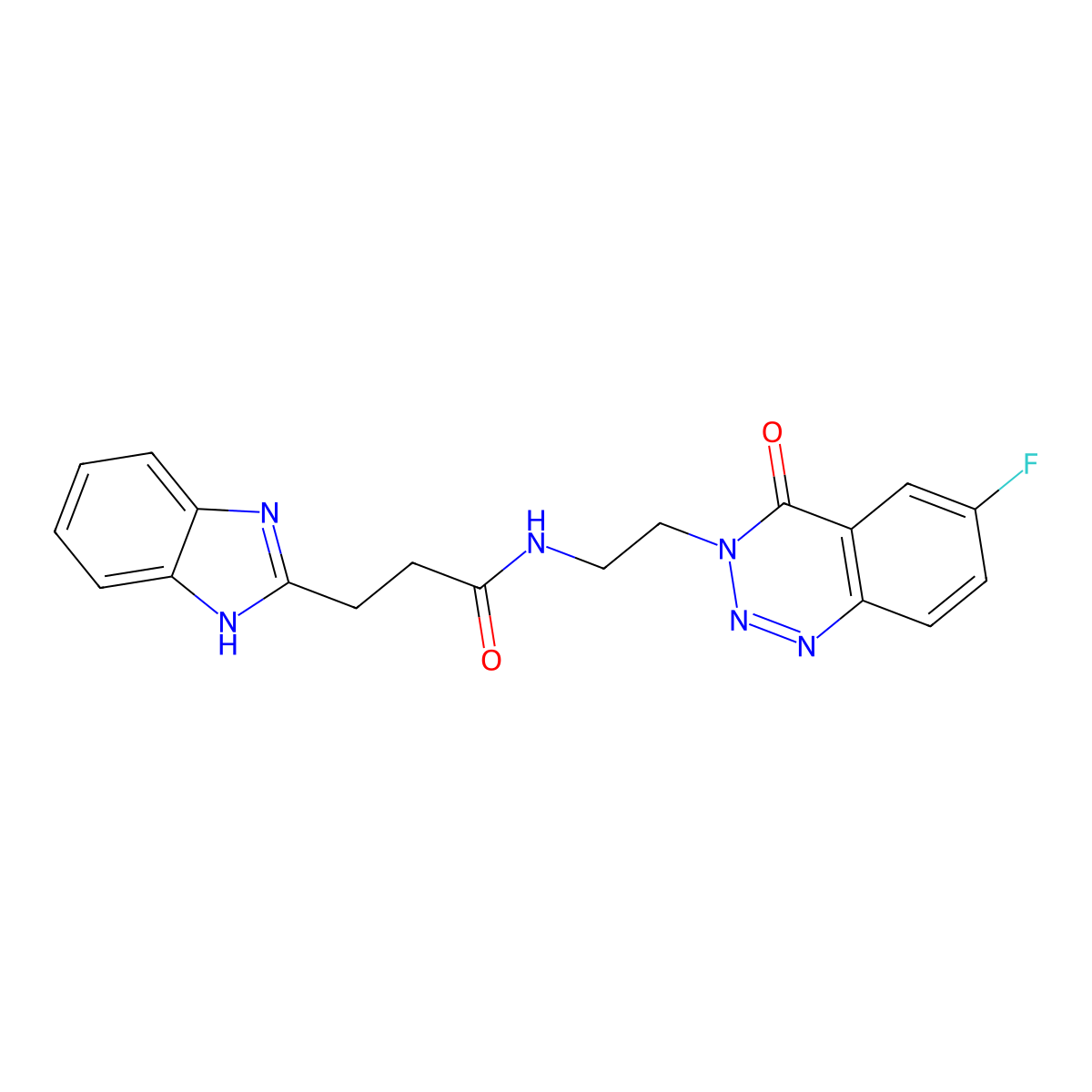 3-(1H-benzo[d]imidazol-2-yl)-N-(2-(6-fluoro-4-oxobenzo[d][1,2,3]triazin-3(4H)-yl)ethyl)propanamide molecular structure, CAS 1903722-66-6