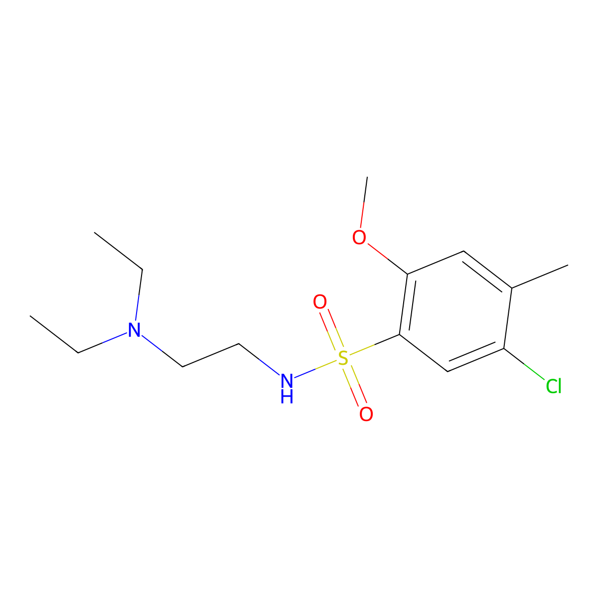 5-chloro-N-[2-(diethylamino)ethyl]-2-methoxy-4-methylbenzenesulfonamide molecular structure, CAS 1903723-13-6