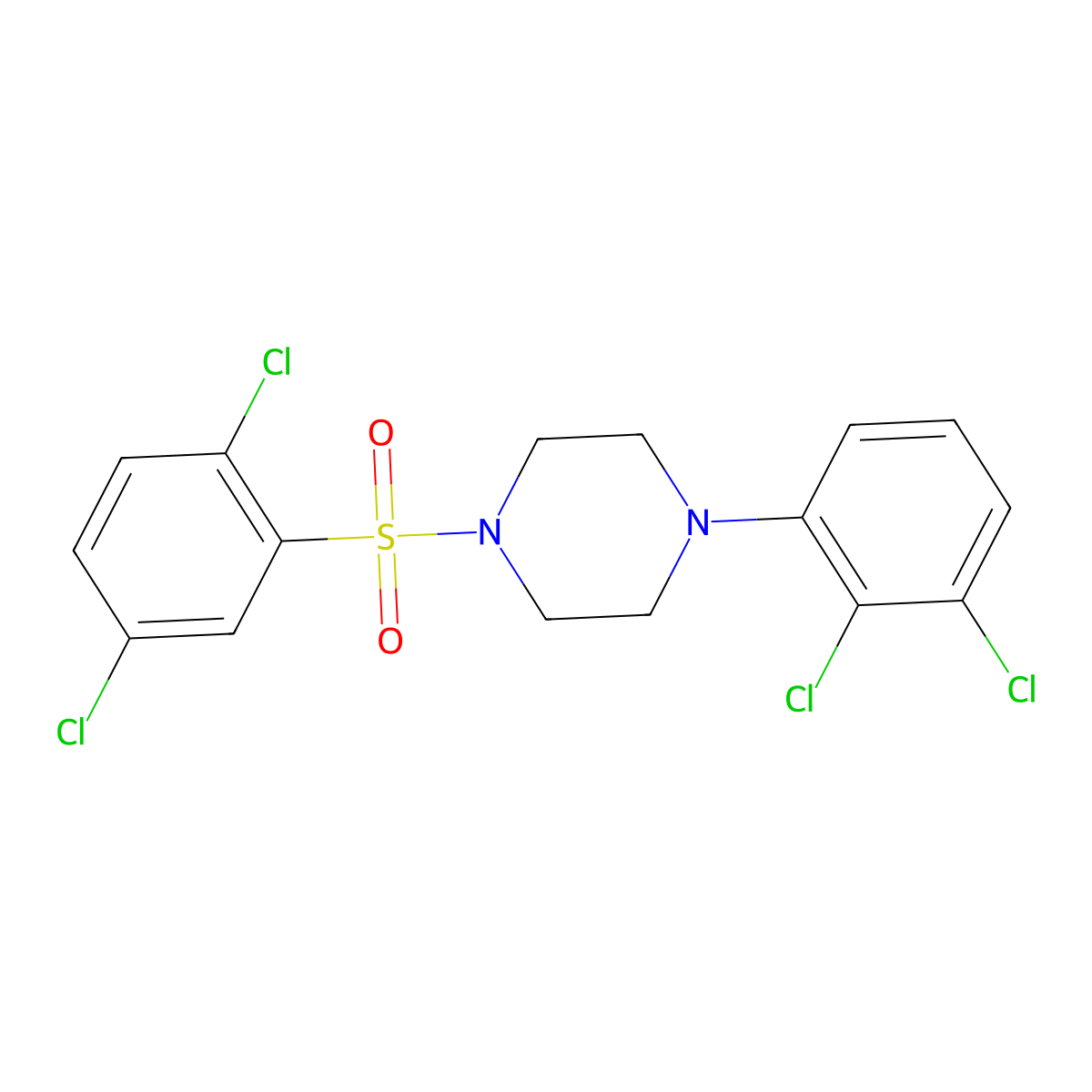 1-(2,5-Dichlorobenzenesulfonyl)-4-(2,3-dichlorophenyl)piperazine molecular structure, CAS 1903723-45-4