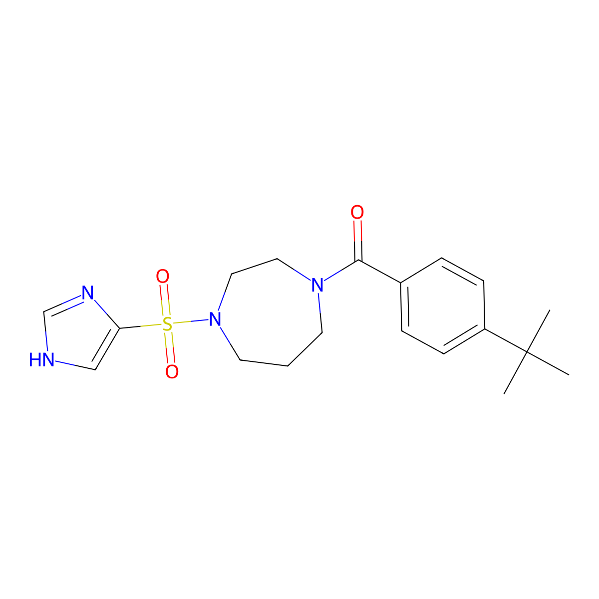 1-(4-tert-butylbenzoyl)-4-(1H-imidazole-4-sulfonyl)-1,4-diazepane molecular structure, CAS 1903726-66-8