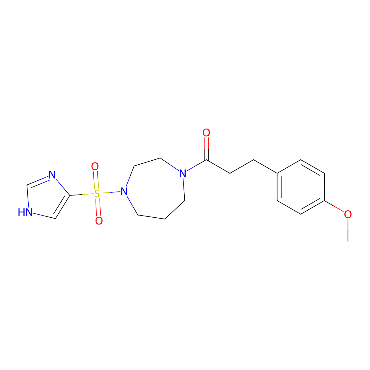1-(4-((1H-imidazol-4-yl)sulfonyl)-1,4-diazepan-1-yl)-3-(4-methoxyphenyl)propan-1-one molecular structure, CAS 1903727-17-2