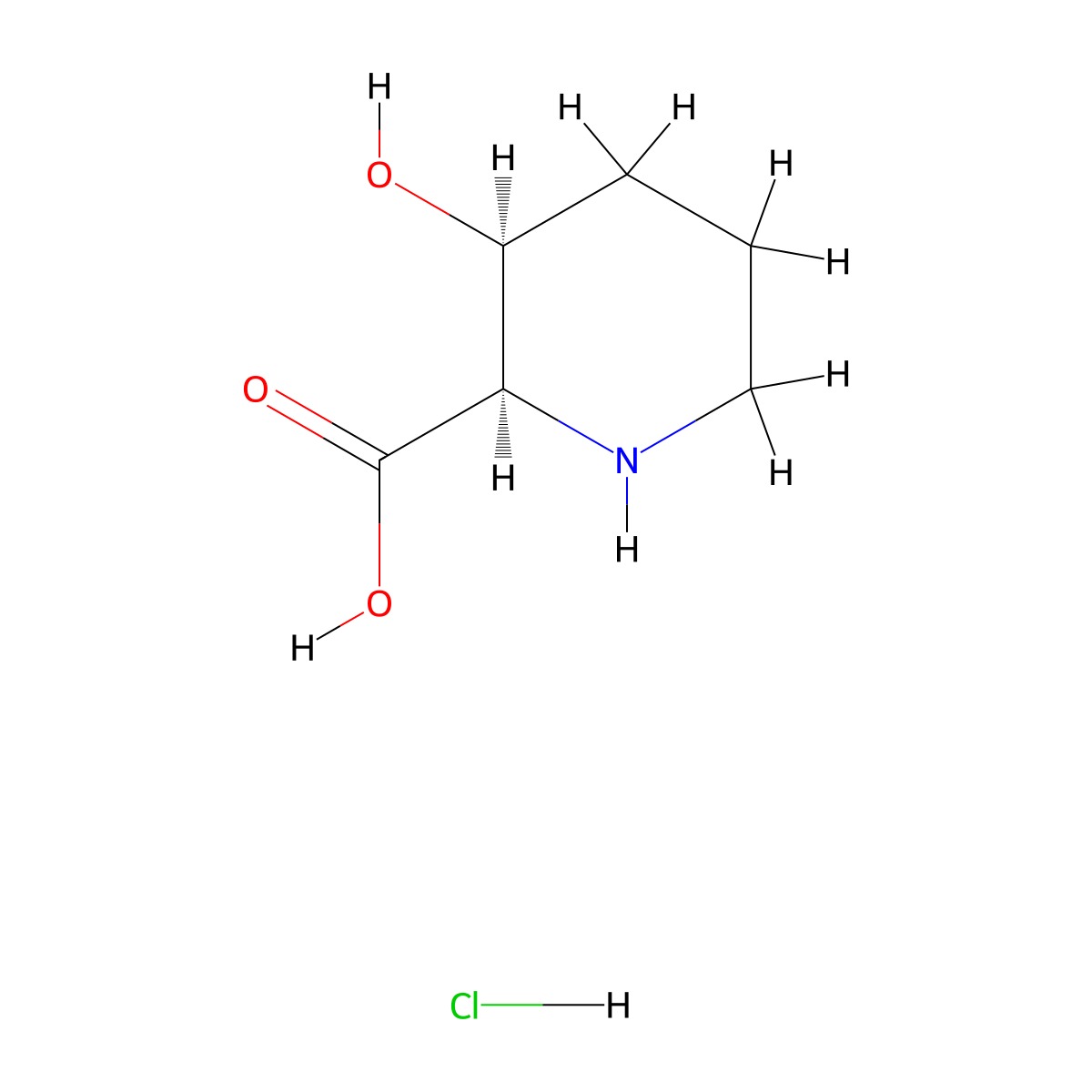 (2R,3S)-3-Hydroxypiperidine-2-carboxylic acid hydrochloride molecular structure, CAS 1903731-74-7