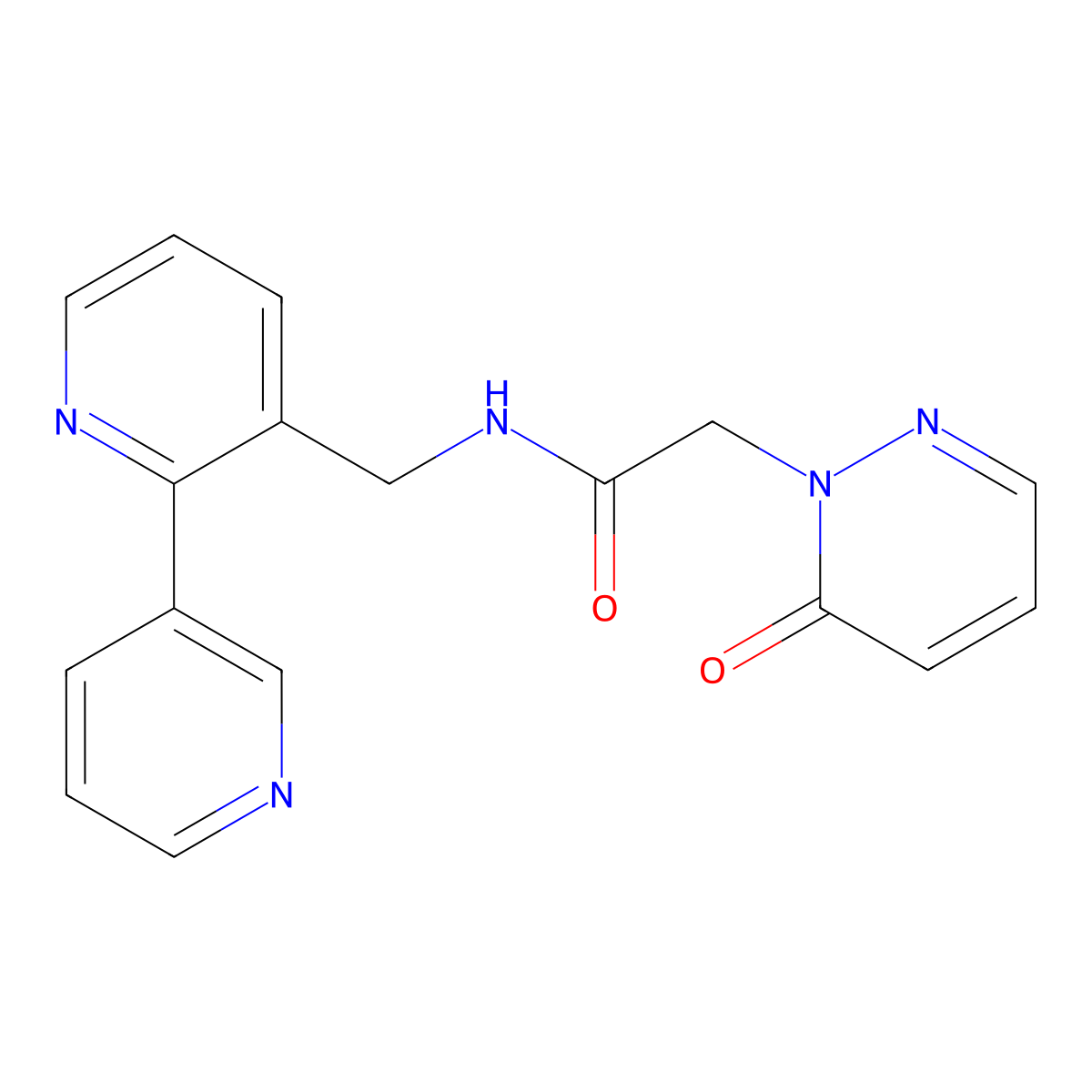 N-({[2,3'-bipyridine]-3-yl}methyl)-2-(6-oxo-1,6-dihydropyridazin-1-yl)acetamide molecular structure, CAS 1903739-47-8