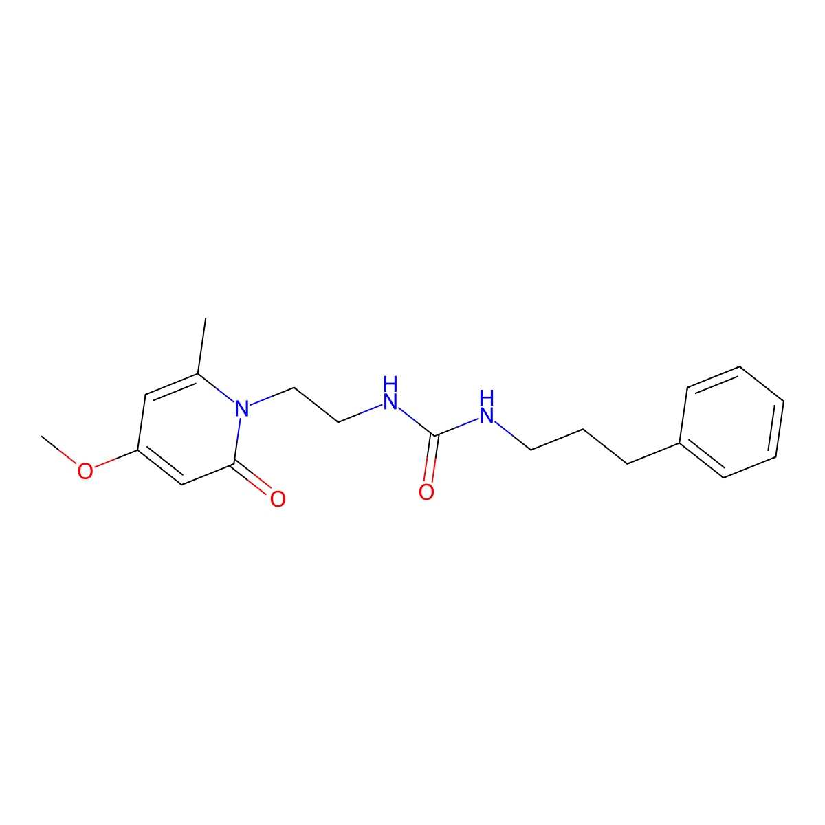 1-(2-(4-methoxy-6-methyl-2-oxopyridin-1(2H)-yl)ethyl)-3-(3-phenylpropyl)urea molecular structure, CAS 1903739-59-2