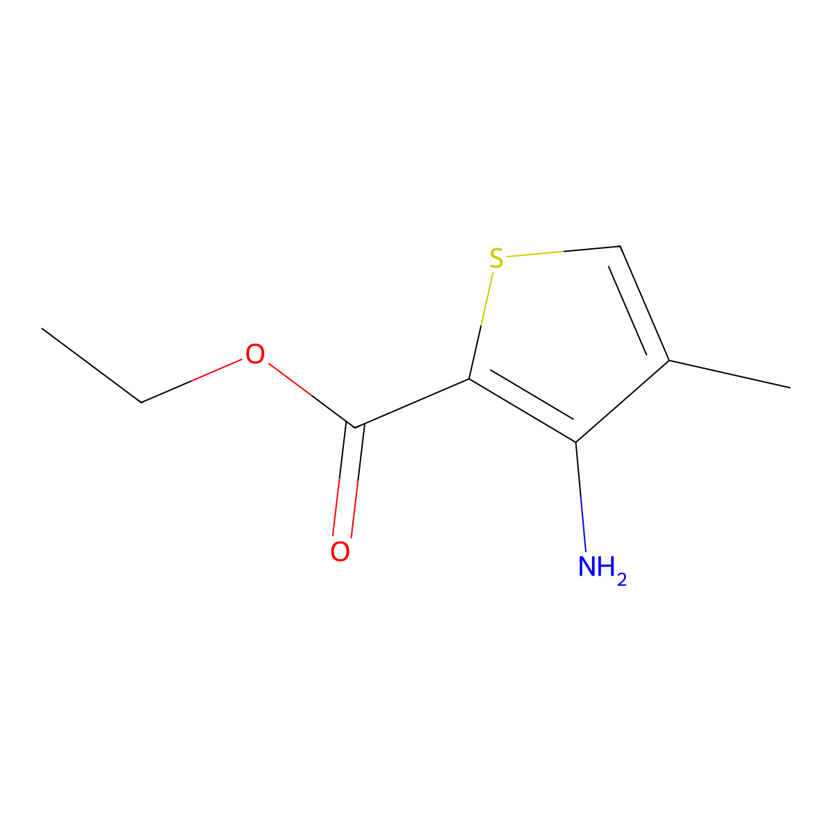 Ethyl 3-amino-4-methylthiophene-2-carboxylate molecular structure, CAS 190375-17-8