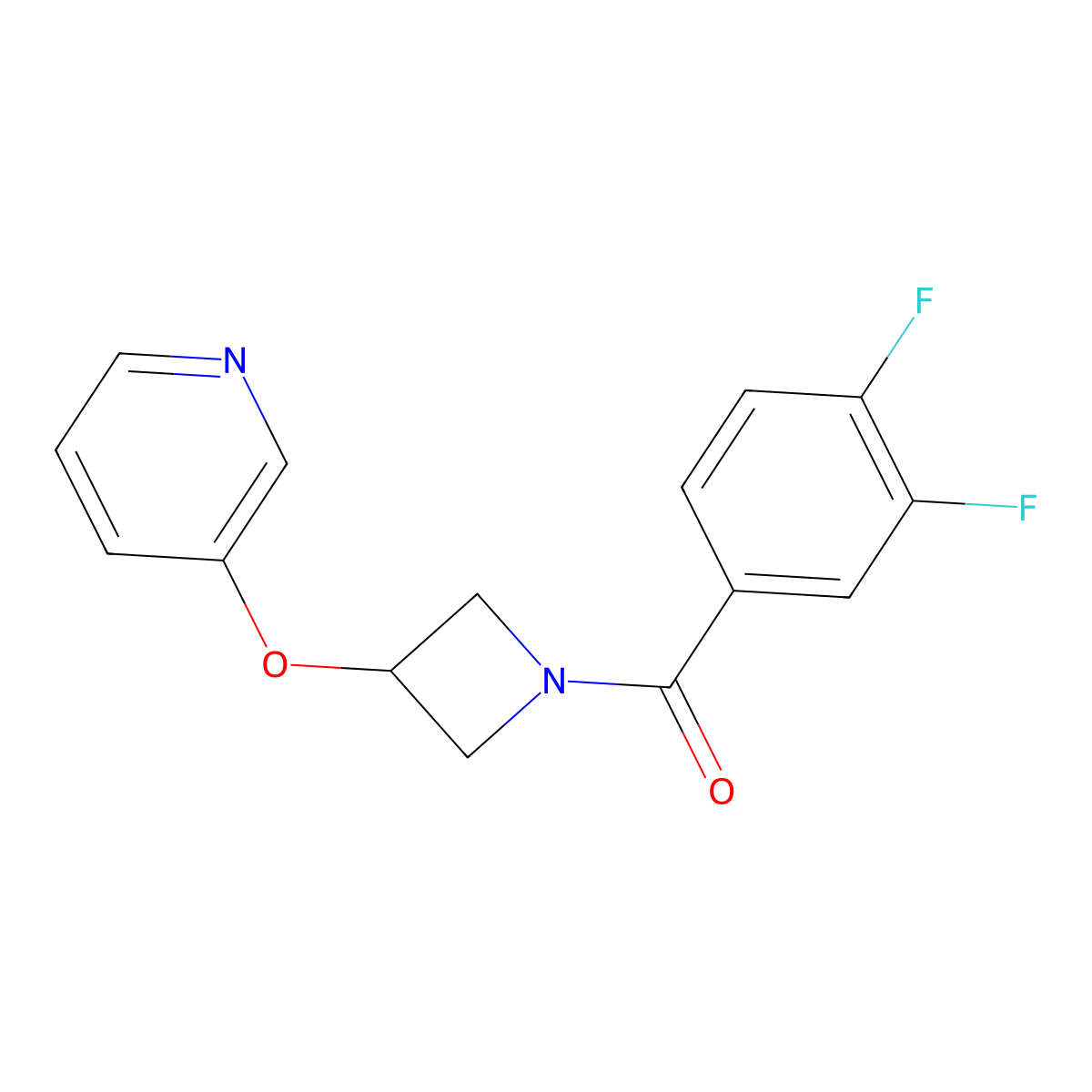 (3,4-Difluorophenyl)(3-(pyridin-3-yloxy)azetidin-1-yl)methanone molecular structure, CAS 1903751-90-5