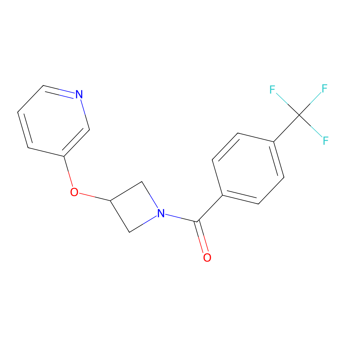 (3-(Pyridin-3-yloxy)azetidin-1-yl)(4-(trifluoromethyl)phenyl)methanone molecular structure, CAS 1903751-99-4
