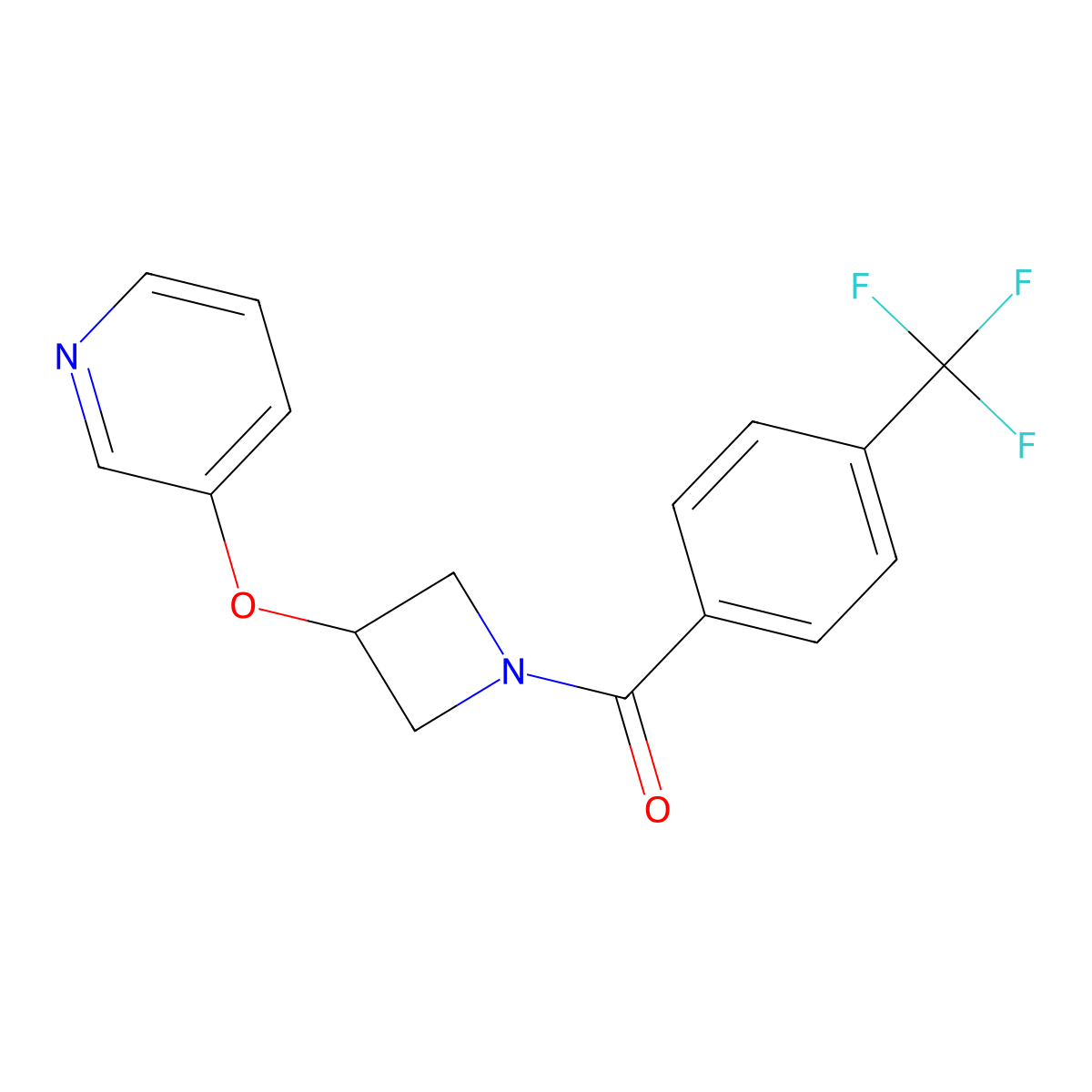 (3-(Pyridin-3-yloxy)azetidin-1-yl)(4-(trifluoromethyl)phenyl)methanone molecular structure, CAS 1903751-99-4
