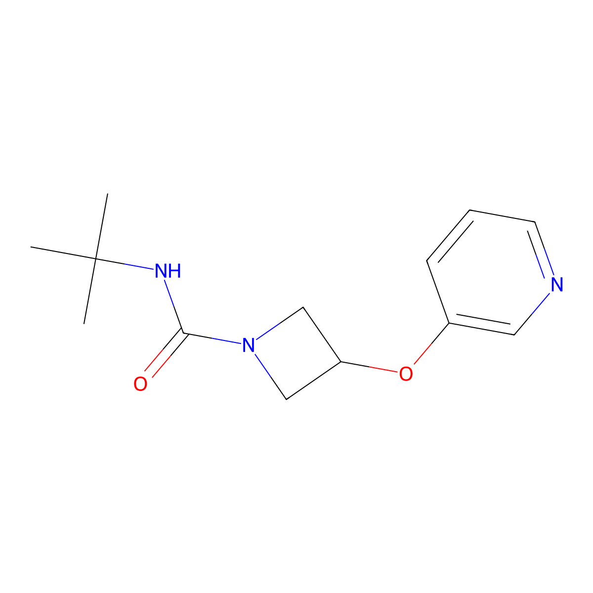 N-(tert-butyl)-3-(pyridin-3-yloxy)azetidine-1-carboxamide molecular structure, CAS 1903752-44-2