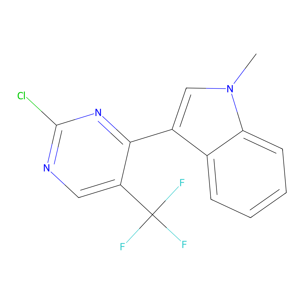 3-(2-chloro-5-(trifluoromethyl)pyrimidin-4-yl)-1-methyl-1H-indole molecular structure, CAS 1903753-93-4