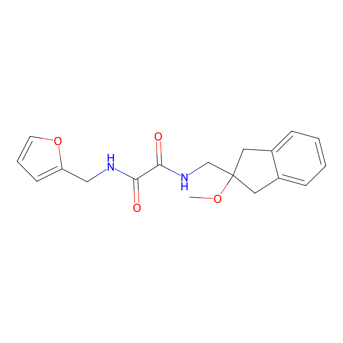 N1-(furan-2-ylmethyl)-N2-((2-methoxy-2,3-dihydro-1H-inden-2-yl)methyl)oxalamide molecular structure, CAS 1903759-16-9