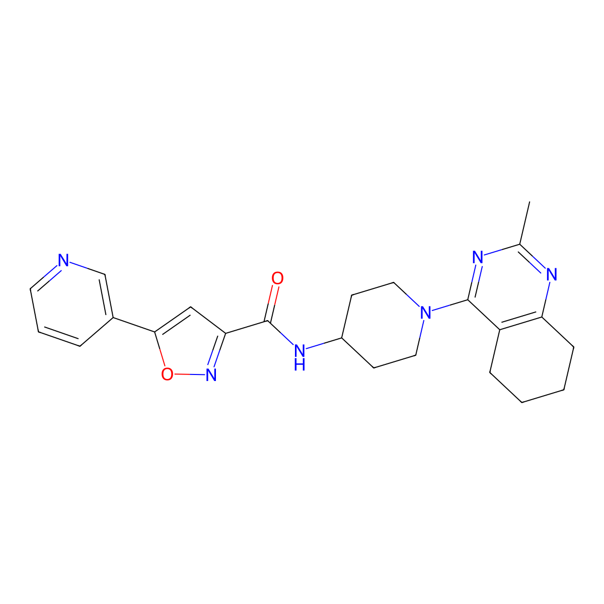 N-(1-(2-methyl-5,6,7,8-tetrahydroquinazolin-4-yl)piperidin-4-yl)-5-(pyridin-3-yl)isoxazole-3-carboxamide molecular structure, CAS 1903761-04-5