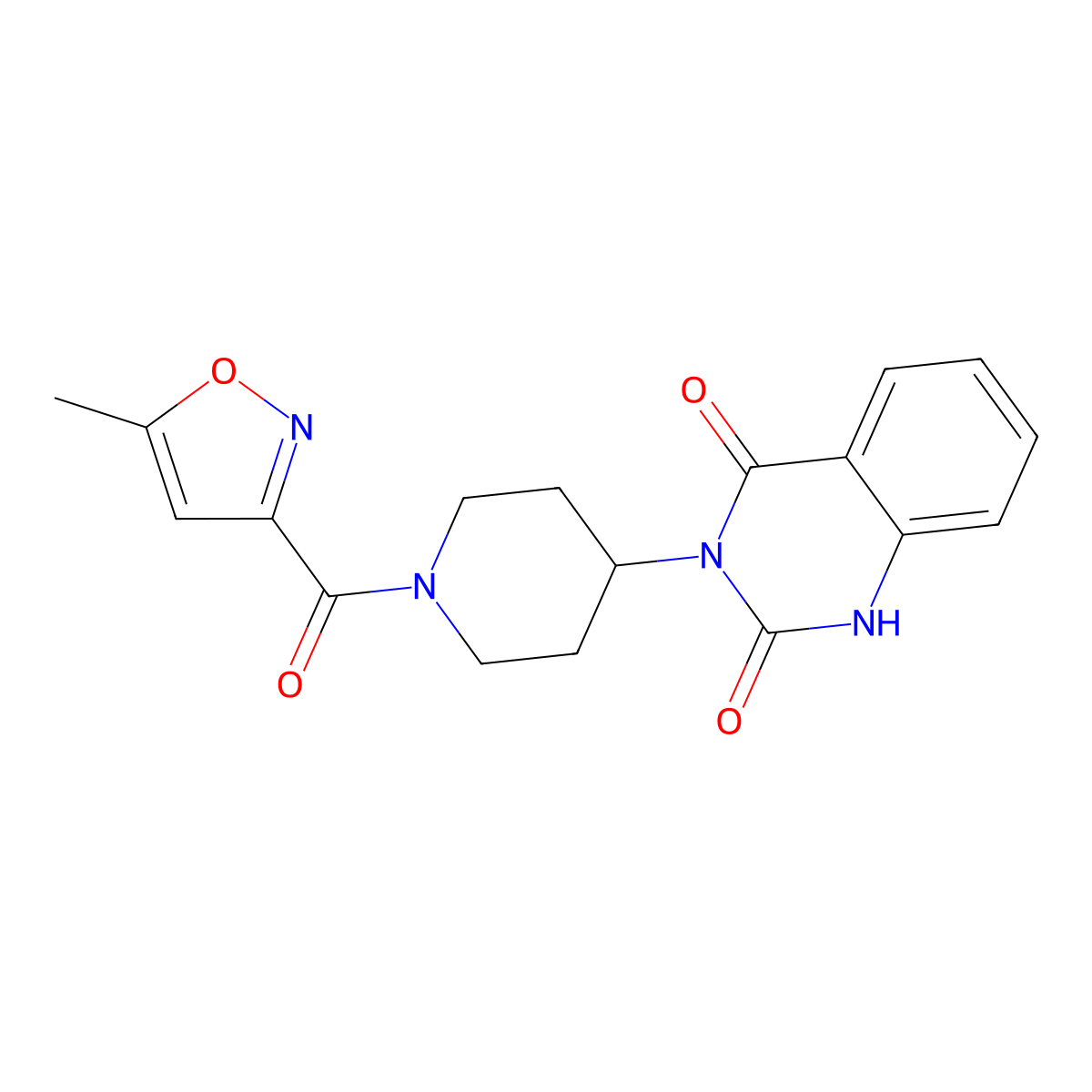 3-(1-(5-methylisoxazole-3-carbonyl)piperidin-4-yl)quinazoline-2,4(1H,3H)-dione molecular structure, CAS 1903762-33-3