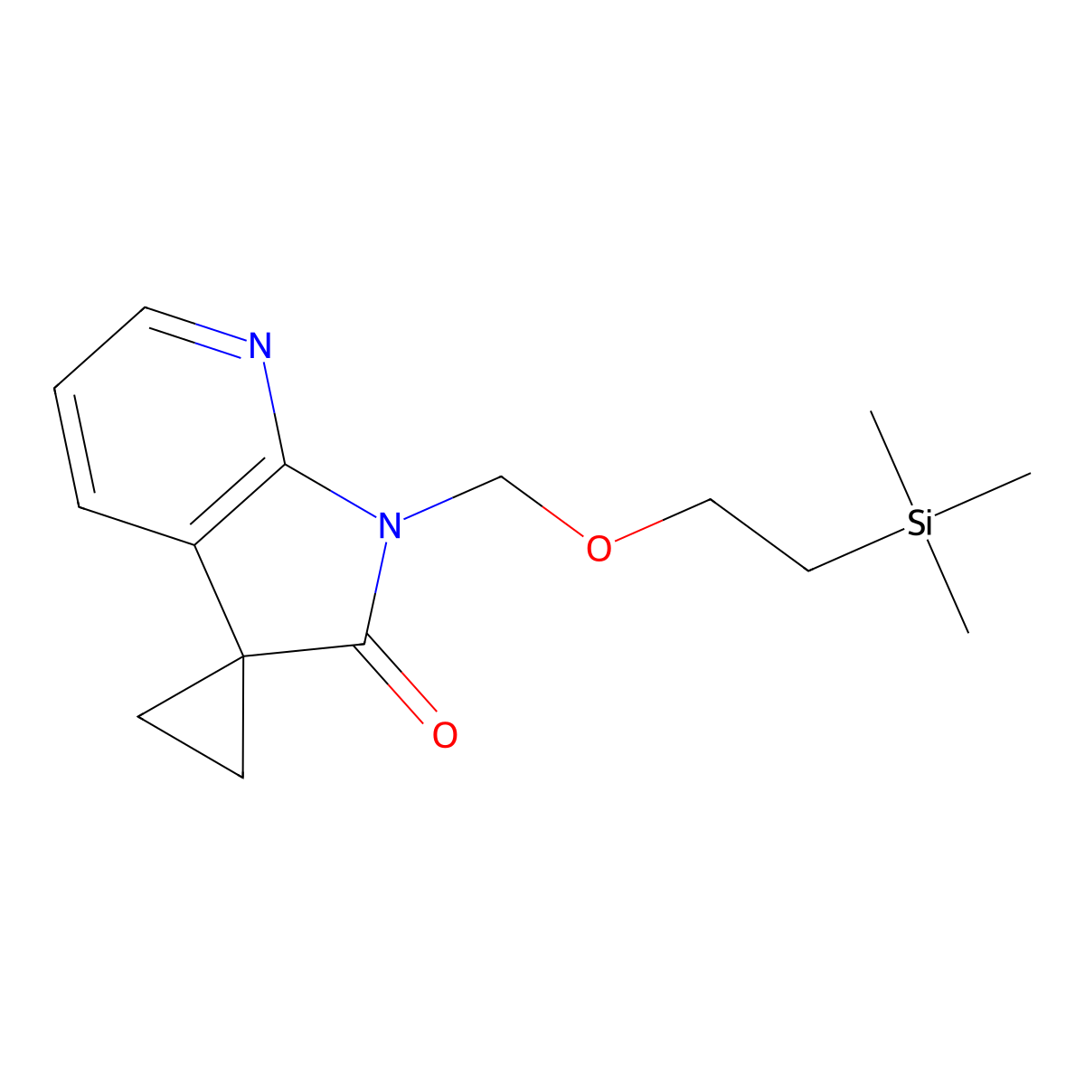 1'-(2-Trimethylsilylethoxymethyl)spiro[cyclopropane-1,3'-pyrrolo[2,3-b]pyridine]-2'-one molecular structure, CAS 1903763-90-5