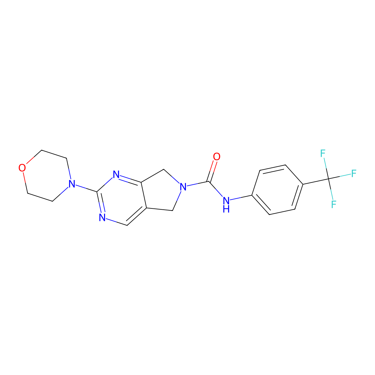 2-(morpholin-4-yl)-N-[4-(trifluoromethyl)phenyl]-5H,6H,7H-pyrrolo[3,4-d]pyrimidine-6-carboxamide molecular structure, CAS 1903764-60-2
