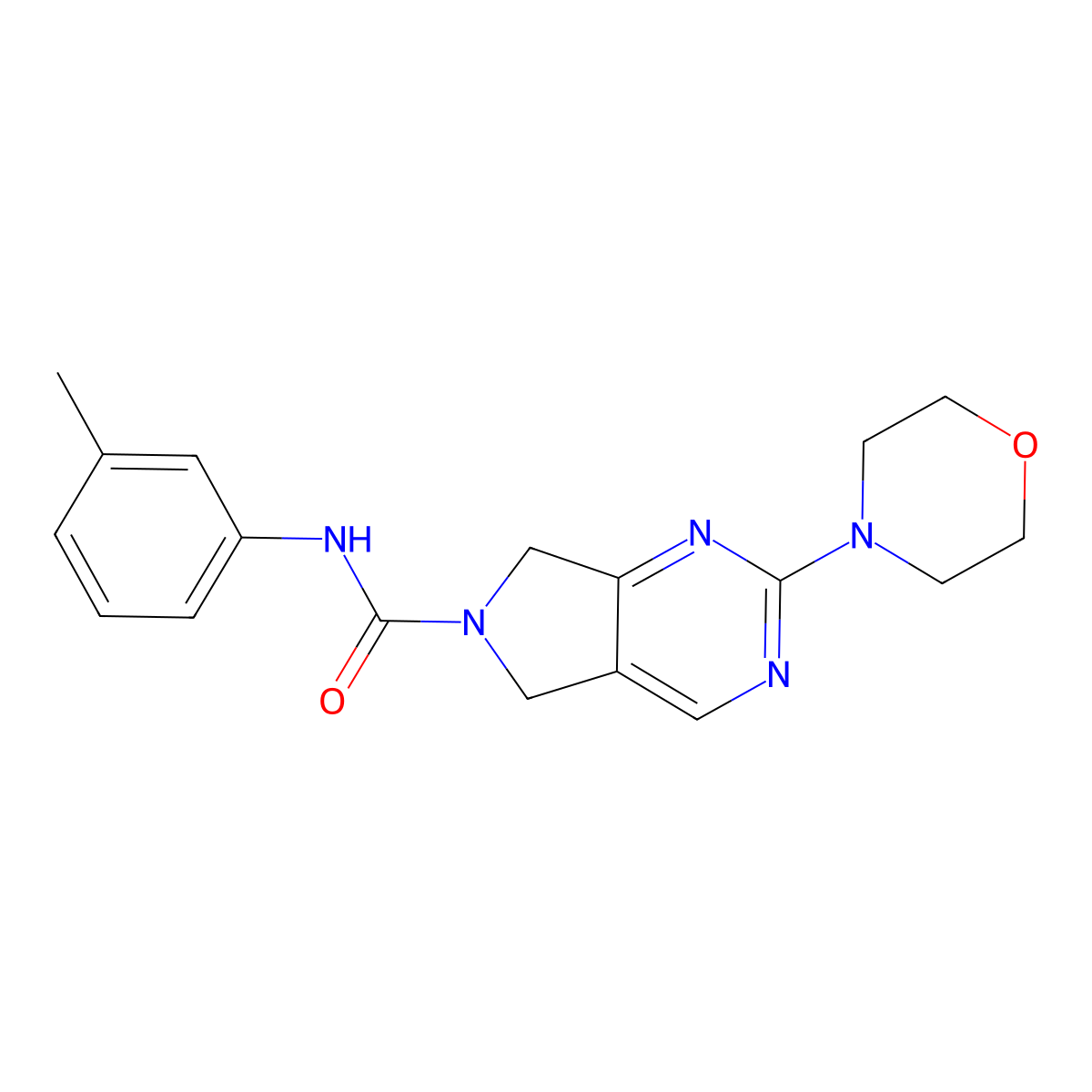 N-(3-methylphenyl)-2-(morpholin-4-yl)-5H,6H,7H-pyrrolo[3,4-d]pyrimidine-6-carboxamide molecular structure, CAS 1903764-68-0