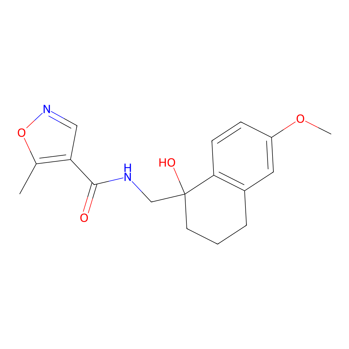 N-((1-hydroxy-6-methoxy-1,2,3,4-tetrahydronaphthalen-1-yl)methyl)-5-methylisoxazole-4-carboxamide molecular structure, CAS 1903765-24-1