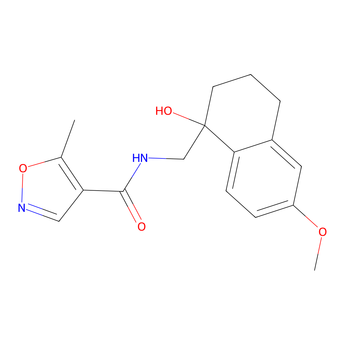 N-((1-hydroxy-6-methoxy-1,2,3,4-tetrahydronaphthalen-1-yl)methyl)-5-methylisoxazole-4-carboxamide molecular structure, CAS 1903765-24-1