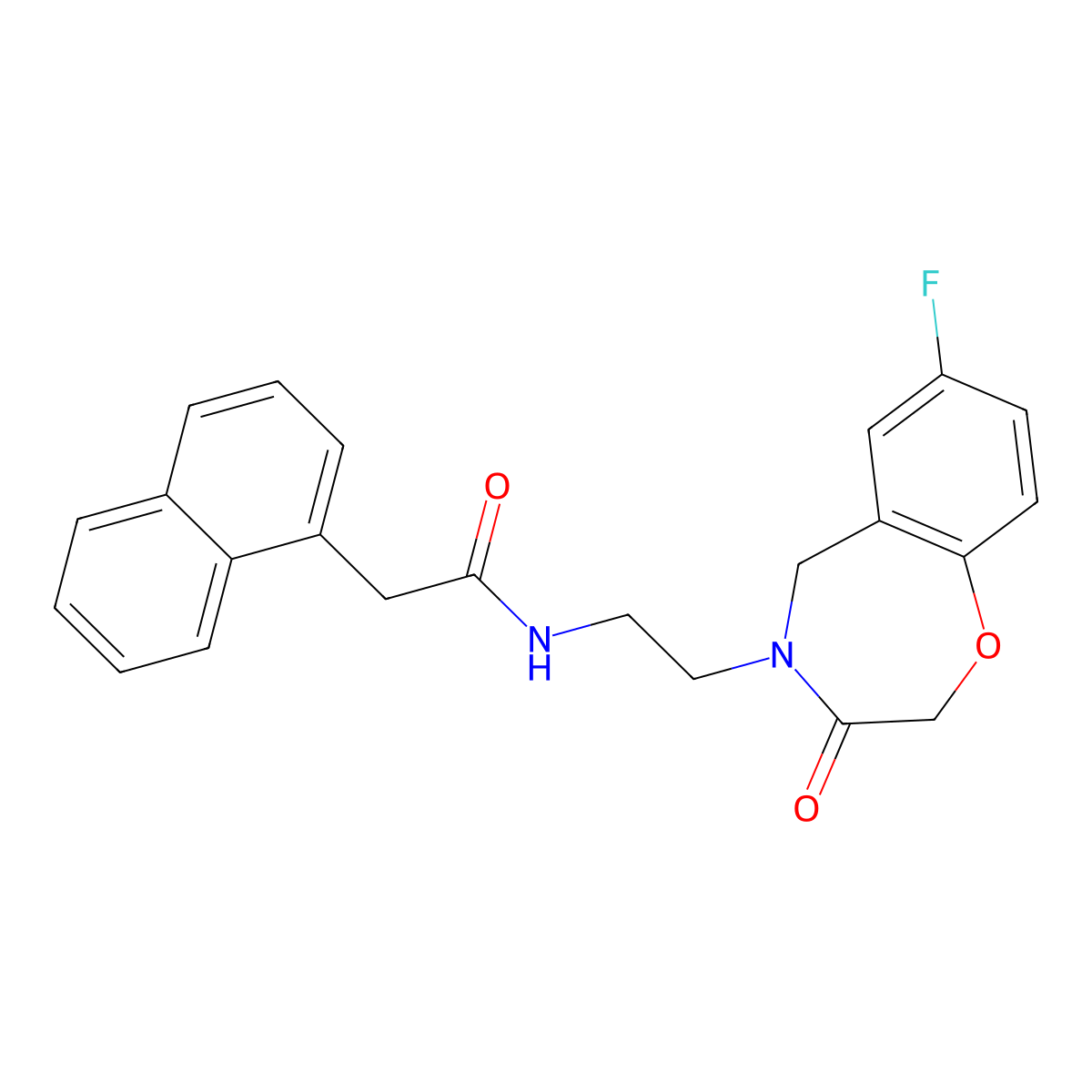 N-(2-(7-fluoro-3-oxo-2,3-dihydrobenzo[f][1,4]oxazepin-4(5H)-yl)ethyl)-2-(naphthalen-1-yl)acetamide molecular structure, CAS 1903770-28-4