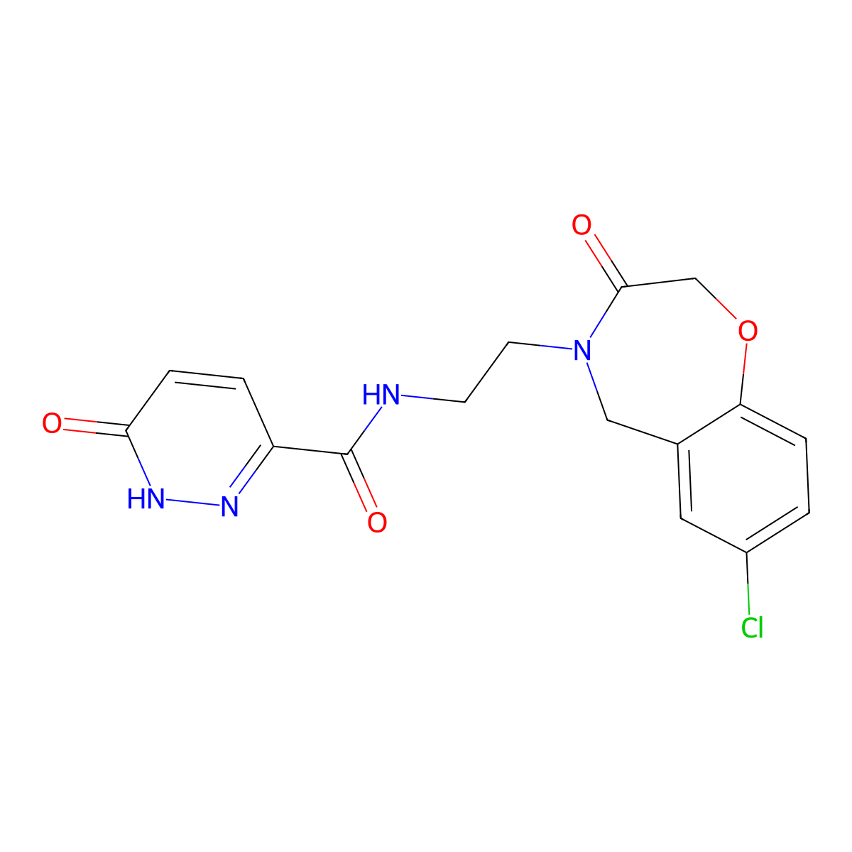 N-(2-(7-chloro-3-oxo-2,3-dihydrobenzo[f][1,4]oxazepin-4(5H)-yl)ethyl)-6-oxo-1,6-dihydropyridazine-3-carboxamide molecular structure, CAS 1903770-60-4
