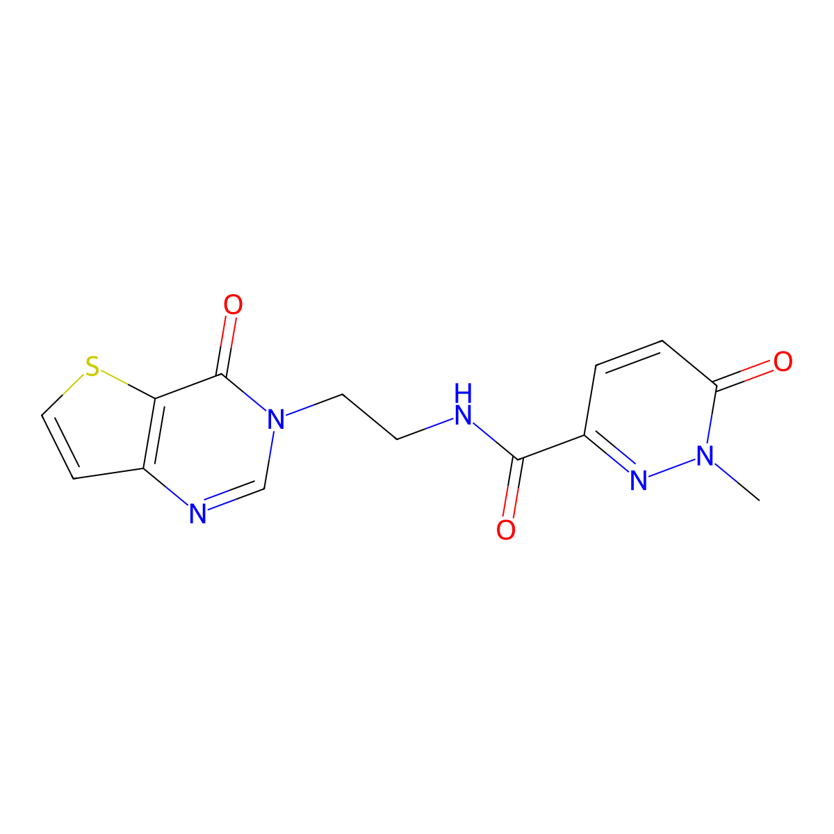 1-methyl-6-oxo-N-(2-(4-oxothieno[3,2-d]pyrimidin-3(4H)-yl)ethyl)-1,6-dihydropyridazine-3-carboxamide molecular structure, CAS 1903770-81-9