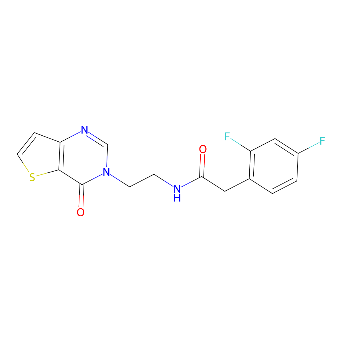 2-(2,4-difluorophenyl)-N-(2-(4-oxothieno[3,2-d]pyrimidin-3(4H)-yl)ethyl)acetamide molecular structure, CAS 1903770-89-7