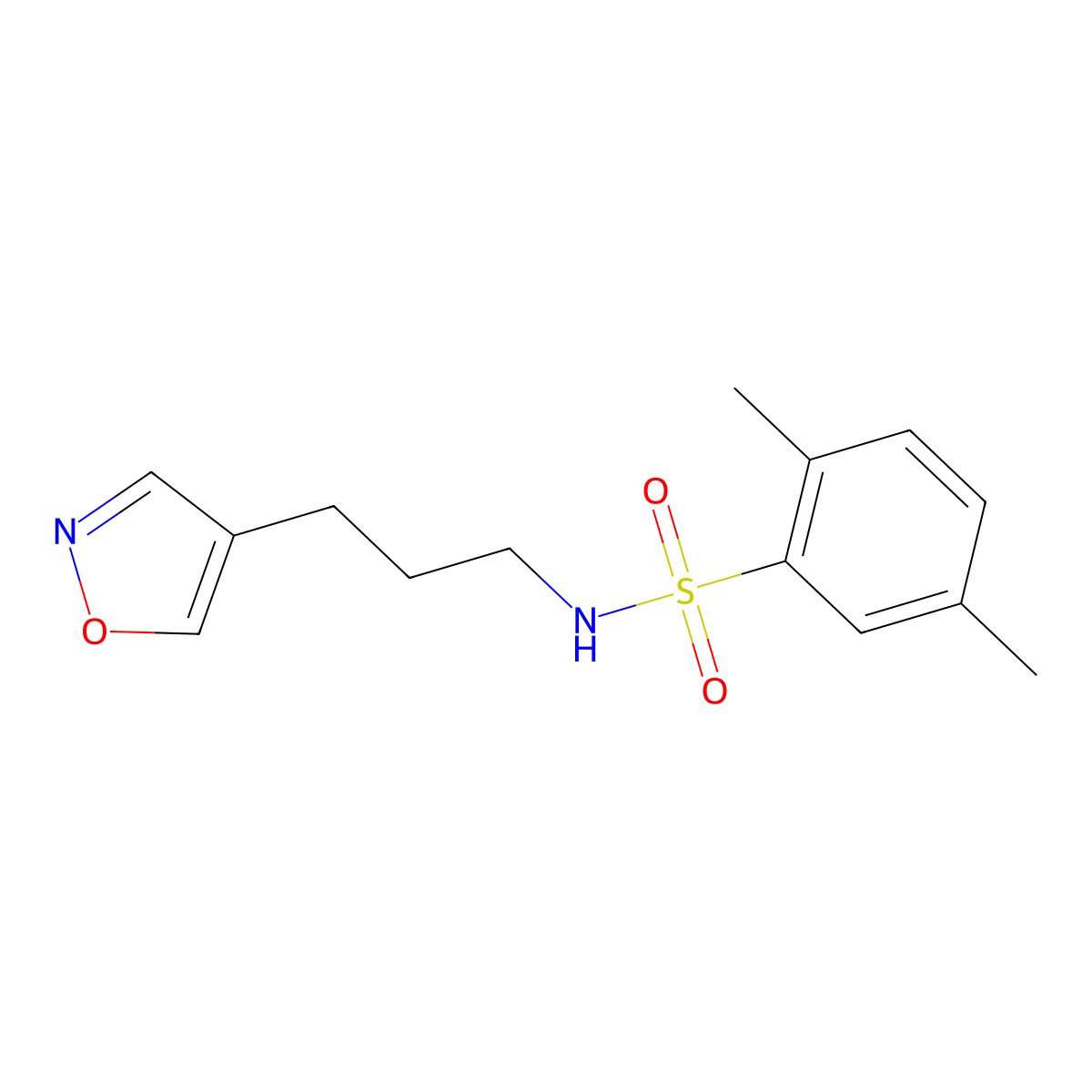 N-(3-(isoxazol-4-yl)propyl)-2,5-dimethylbenzenesulfonamide molecular structure, CAS 1903771-69-6