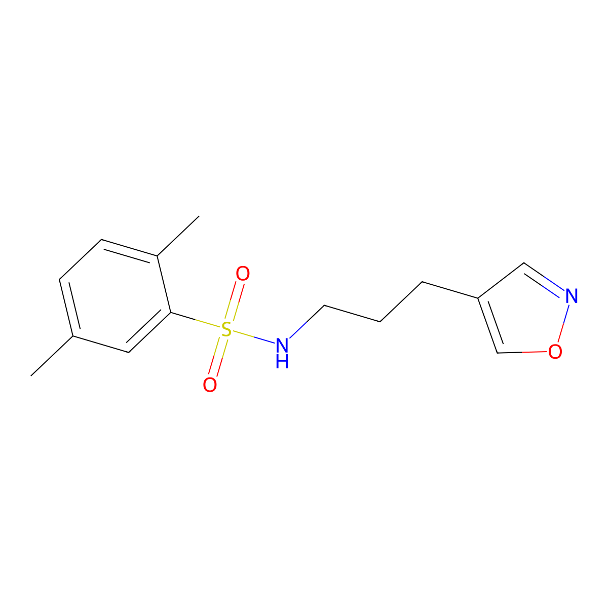 N-(3-(isoxazol-4-yl)propyl)-2,5-dimethylbenzenesulfonamide molecular structure, CAS 1903771-69-6