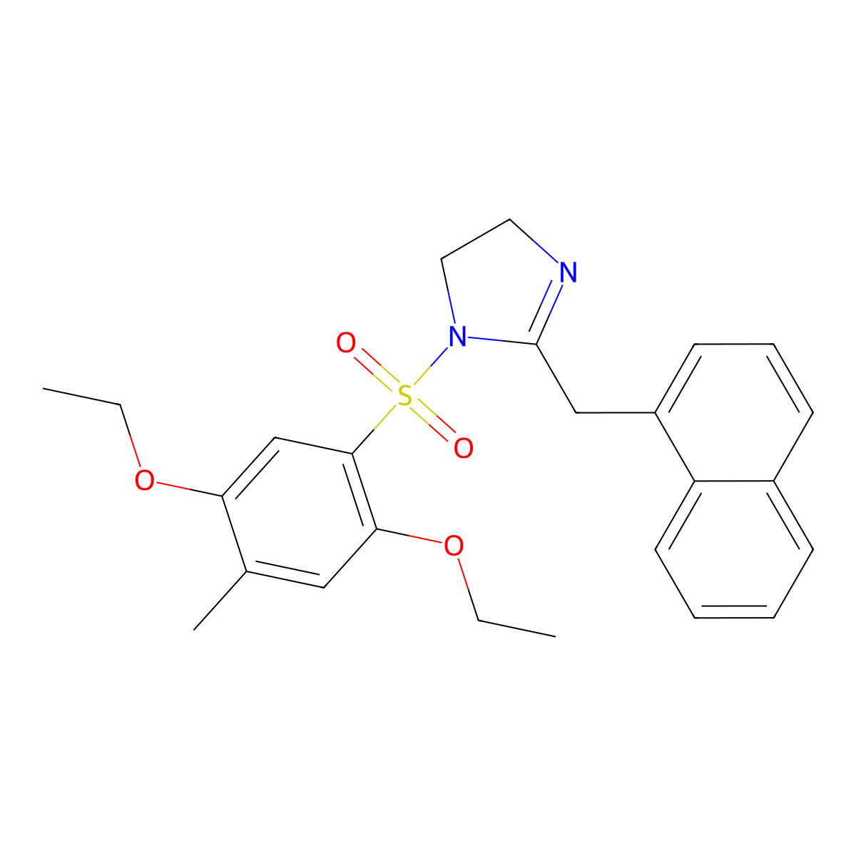 1-(2,5-diethoxy-4-methylbenzenesulfonyl)-2-[(naphthalen-1-yl)methyl]-4,5-dihydro-1H-imidazole molecular structure, CAS 1903776-29-3