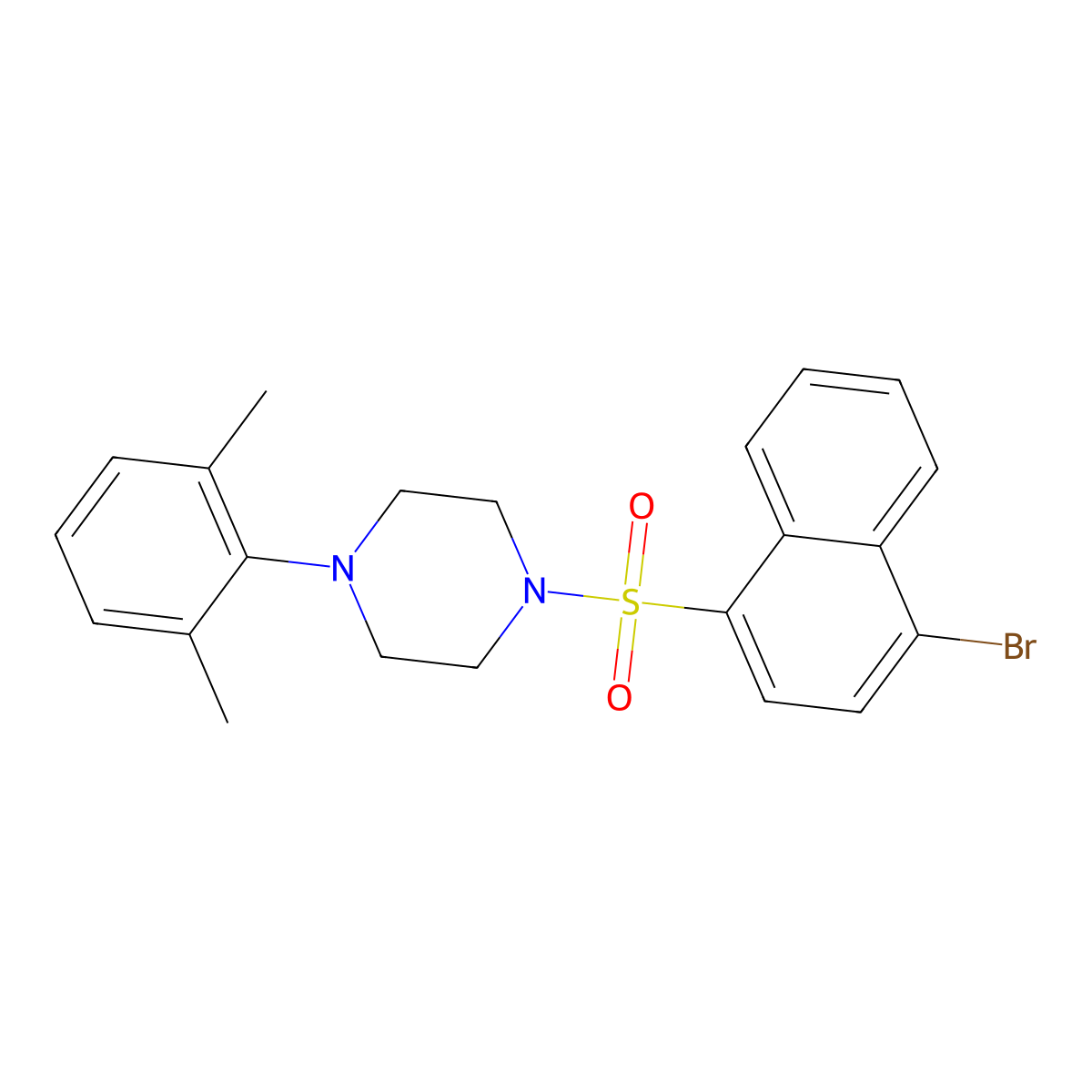 1-[(4-Bromonaphthalen-1-yl)sulfonyl]-4-(2,6-dimethylphenyl)piperazine molecular structure, CAS 1903776-37-3