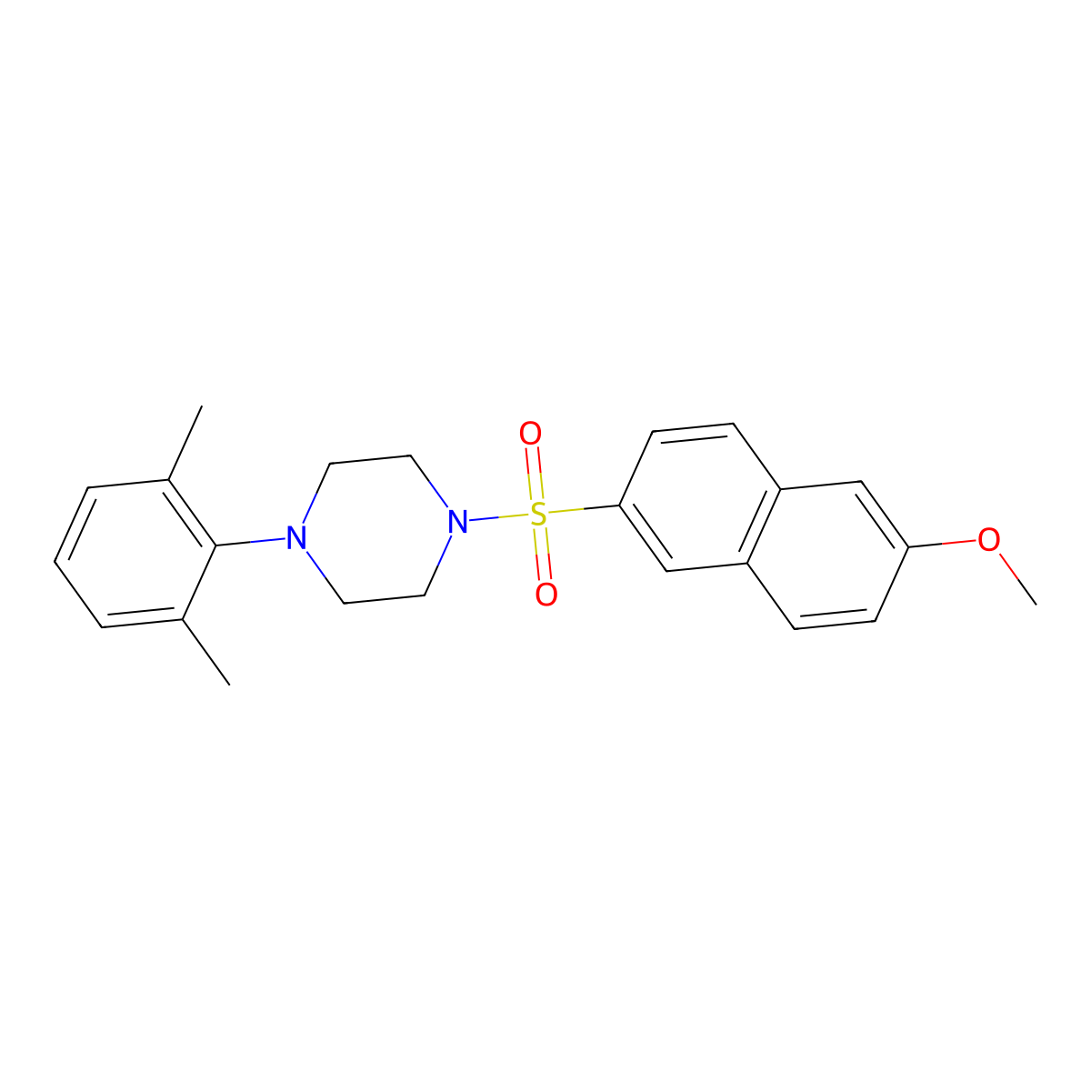 1-(2,6-Dimethylphenyl)-4-[(6-methoxynaphthalen-2-yl)sulfonyl]piperazine molecular structure, CAS 1903776-51-1