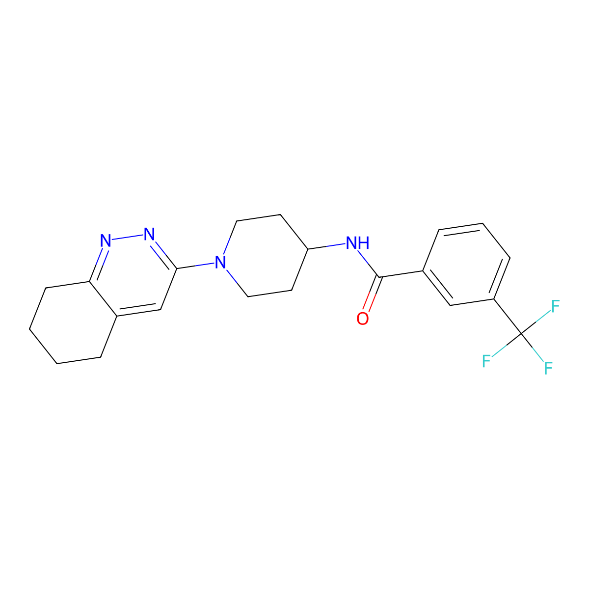 N-[1-(5,6,7,8-tetrahydrocinnolin-3-yl)piperidin-4-yl]-3-(trifluoromethyl)benzamide molecular structure, CAS 1903776-61-3