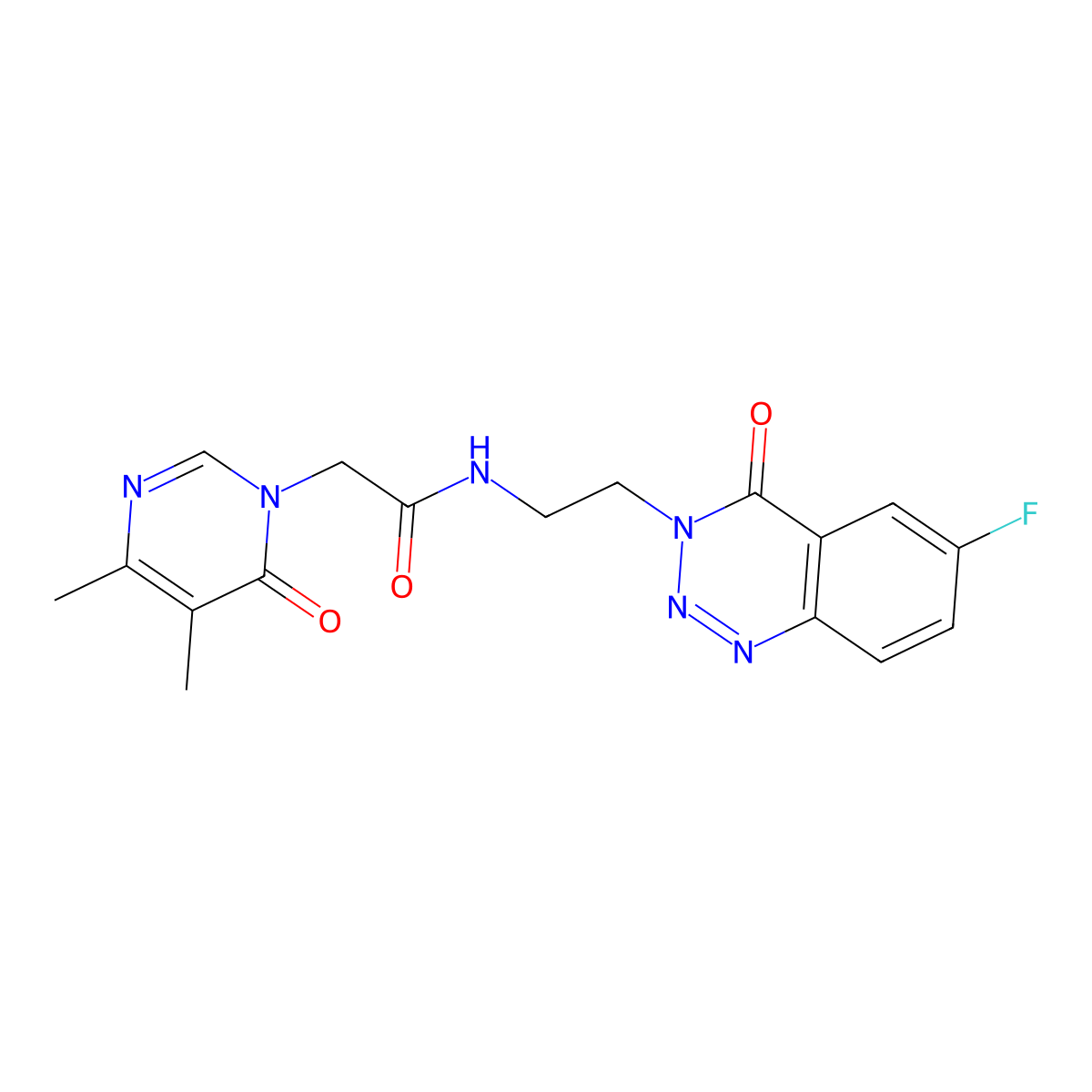 2-(4,5-dimethyl-6-oxopyrimidin-1(6H)-yl)-N-(2-(6-fluoro-4-oxobenzo[d][1,2,3]triazin-3(4H)-yl)ethyl)acetamide molecular structure, CAS 1903777-22-9